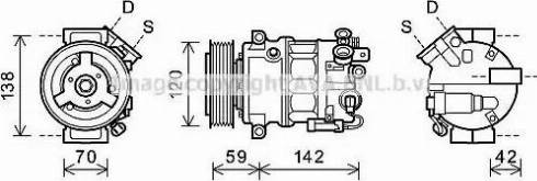 Ava Quality Cooling OLK576 - Compressor, air conditioning autospares.lv