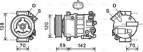 Ava Quality Cooling OLK578 - Compressor, air conditioning autospares.lv