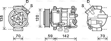 Ava Quality Cooling OLK577 - Compressor, air conditioning autospares.lv