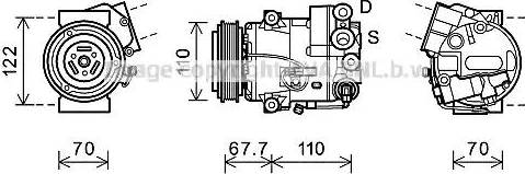 Ava Quality Cooling OLK608 - Compressor, air conditioning autospares.lv