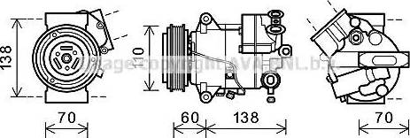 Ava Quality Cooling OLK607 - Compressor, air conditioning autospares.lv