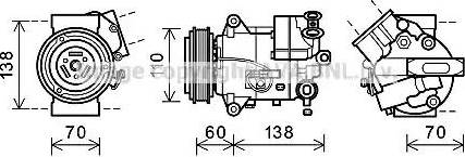 Ava Quality Cooling OLK616 - Compressor, air conditioning autospares.lv