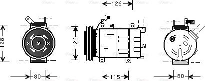 Ava Quality Cooling OL K021 - Compressor, air conditioning autospares.lv