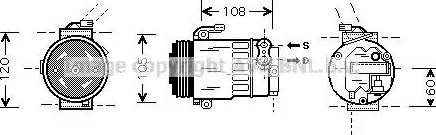 Ava Quality Cooling OL K350 - Compressor, air conditioning autospares.lv