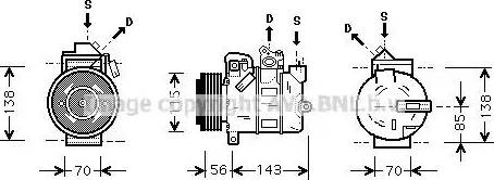 Ava Quality Cooling OL K357 - Compressor, air conditioning autospares.lv