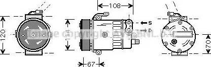 Ava Quality Cooling OL K319 - Compressor, air conditioning autospares.lv