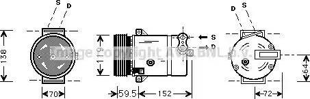 Ava Quality Cooling OL K318 - Compressor, air conditioning autospares.lv