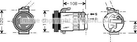 Ava Quality Cooling OL K312 - Compressor, air conditioning autospares.lv