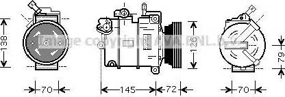 Ava Quality Cooling OL K376 - Compressor, air conditioning autospares.lv