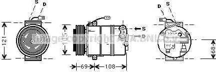 Ava Quality Cooling OL K373 - Compressor, air conditioning autospares.lv