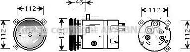 Ava Quality Cooling OL K278 - Compressor, air conditioning autospares.lv