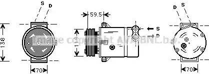 Ava Quality Cooling OL K273 - Compressor, air conditioning autospares.lv