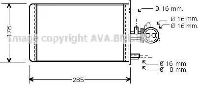 Ava Quality Cooling PE 6173 - Heat Exchanger, interior heating autospares.lv