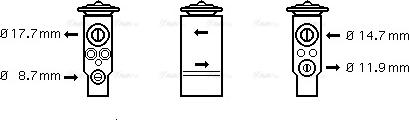 Ava Quality Cooling PE 1350 - Expansion Valve, air conditioning autospares.lv