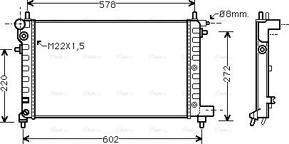 Ava Quality Cooling PE 2149 - Radiator, engine cooling autospares.lv