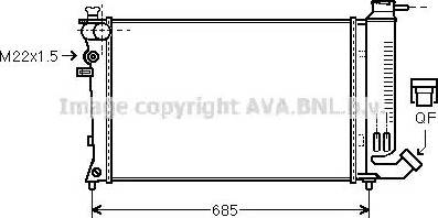 Ava Quality Cooling PE 2141 - Radiator, engine cooling autospares.lv