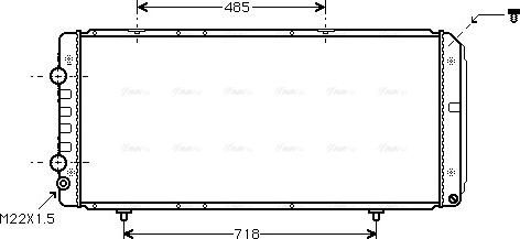 Ava Quality Cooling PE 2151 - Radiator, engine cooling autospares.lv