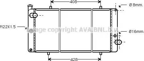 Ava Quality Cooling PE 2111 - Radiator, engine cooling autospares.lv