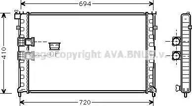 Ava Quality Cooling PE 2185 - Radiator, engine cooling autospares.lv