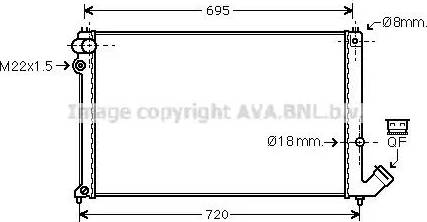 Ava Quality Cooling PE 2181 - Radiator, engine cooling autospares.lv