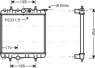 Ava Quality Cooling PE 2188 - Radiator, engine cooling autospares.lv