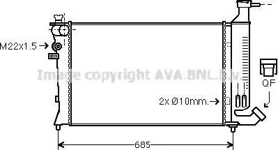 Ava Quality Cooling PE 2136 - Radiator, engine cooling autospares.lv