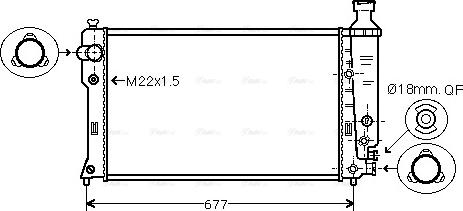 Ava Quality Cooling PE 2132 - Radiator, engine cooling autospares.lv