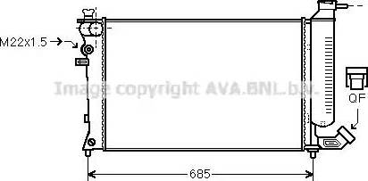 Ava Quality Cooling PE 2137 - Radiator, engine cooling autospares.lv