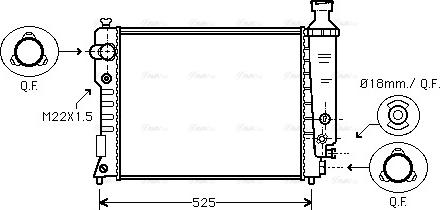 Ava Quality Cooling PE 2124 - Radiator, engine cooling autospares.lv