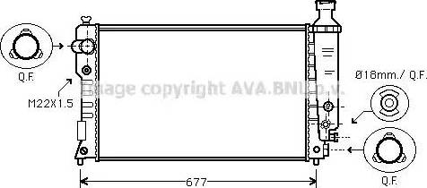 Ava Quality Cooling PE 2127 - Radiator, engine cooling autospares.lv