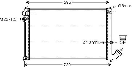 Ava Quality Cooling PE 2179 - Radiator, engine cooling autospares.lv