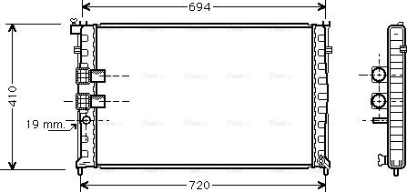 Ava Quality Cooling PE 2178 - Radiator, engine cooling autospares.lv