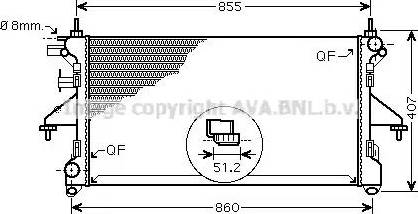 Ava Quality Cooling PE 2309 - Radiator, engine cooling autospares.lv