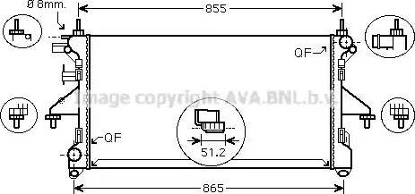 Ava Quality Cooling PE 2308 - Radiator, engine cooling autospares.lv