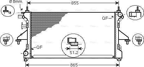 Ava Quality Cooling PEA2310 - Radiator, engine cooling autospares.lv