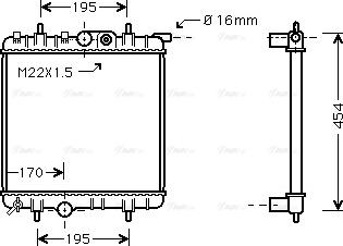 Ava Quality Cooling PE 2243 - Radiator, engine cooling autospares.lv