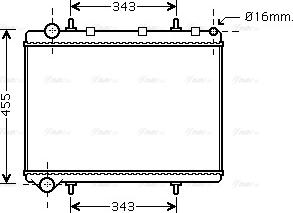 Ava Quality Cooling PE 2259 - Radiator, engine cooling autospares.lv