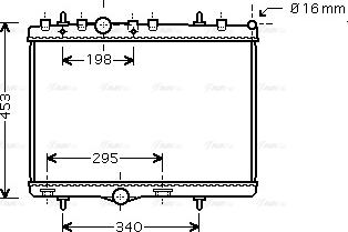 Ava Quality Cooling PE 2255 - Radiator, engine cooling autospares.lv