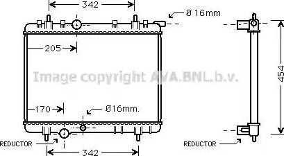 Ava Quality Cooling PE 2252 - Radiator, engine cooling autospares.lv