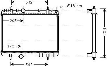 Ava Quality Cooling PE 2265 - Radiator, engine cooling autospares.lv