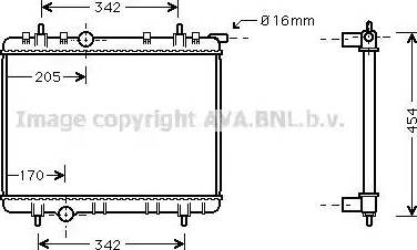 Ava Quality Cooling PEA2260 - Radiator, engine cooling autospares.lv