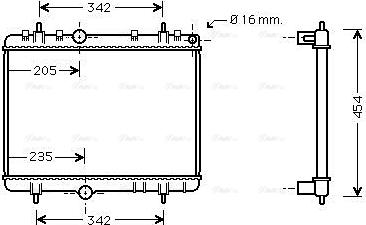 Ava Quality Cooling PE 2267 - Radiator, engine cooling autospares.lv