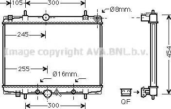 Ava Quality Cooling PE 2201 - Radiator, engine cooling autospares.lv