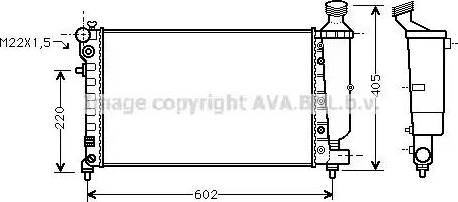 Ava Quality Cooling PE 2216 - Radiator, engine cooling autospares.lv