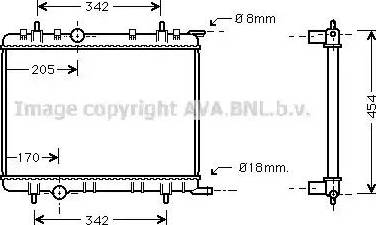 Ava Quality Cooling PE 2211 - Radiator, engine cooling autospares.lv