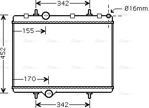 Ava Quality Cooling PE 2281 - Radiator, engine cooling autospares.lv