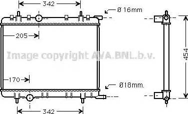 Ava Quality Cooling PE 2236 - Radiator, engine cooling autospares.lv