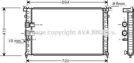 Ava Quality Cooling PE 2231 - Radiator, engine cooling autospares.lv