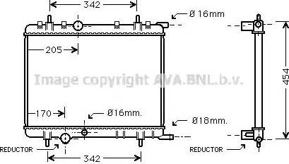 Ava Quality Cooling PE 2238 - Radiator, engine cooling autospares.lv