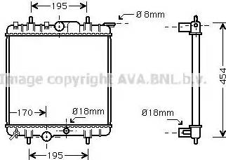 Ava Quality Cooling PE 2224 - Radiator, engine cooling autospares.lv